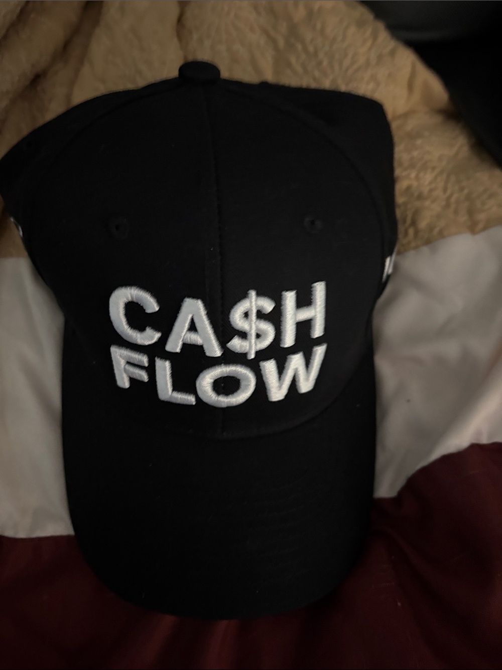 Cash Flow Black Embroidered Baseball Cap